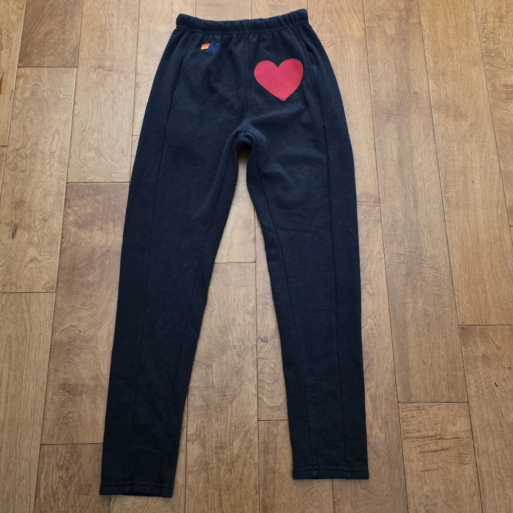 Black Leggings with Red Heart